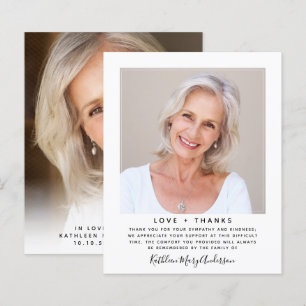 Budget Minimalist Photo Sympathy Thank You Card