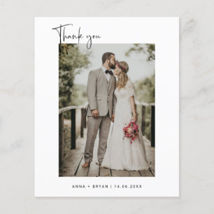 Budget Minimalist Photo Thank You Card