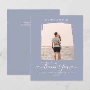 BUDGET Minimalist PHOTO THANK YOU  Dusty Blue