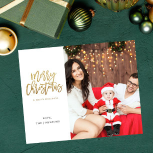Budget Minimalist Photo w Gold Merry Christmas Flyer