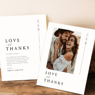 Budget Minimalist Photo Wedding Thank You Cards