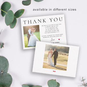 Budget minimalist photo wedding thank you SMALL Card