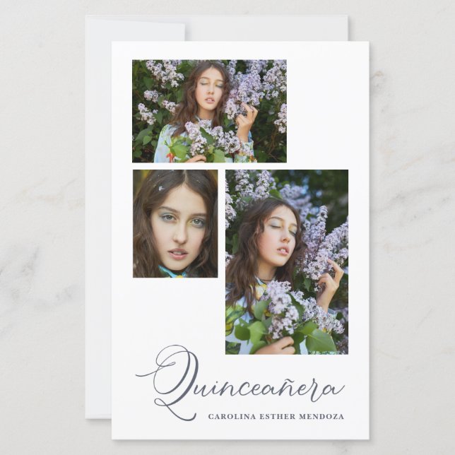Budget Minimalist Quinceañera Spanish 3 Photos (Front)
