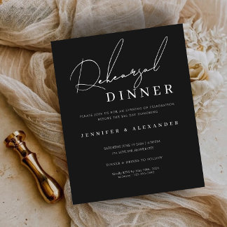 Budget Minimalist Rehearsal Dinner Invitation