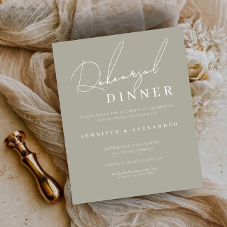 Budget Minimalist Rehearsal Dinner Invitation
