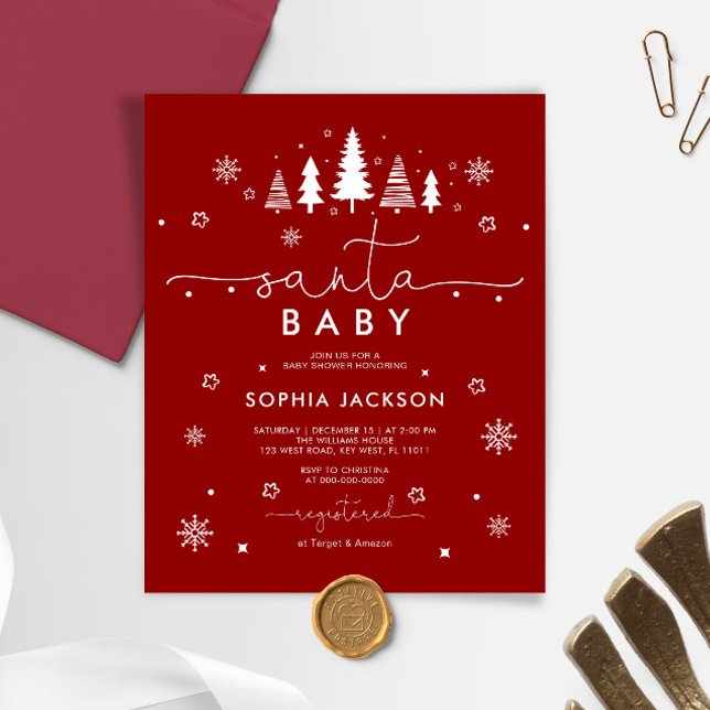 Budget Minimalist Santa Baby invitation (Creator Uploaded)