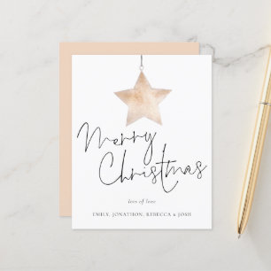 Budget Minimalist Star Merry Christmas Card