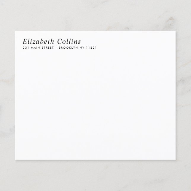 Budget Minimalist Stylish Clean Black Note Card (Front)