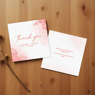 Budget Minimalist Watercolor Terracotta Thank You Card