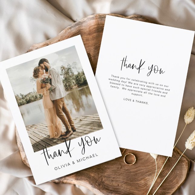 Budget Minimalist Wedding Photo Thank You  (Creator Uploaded)