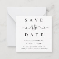 BUDGET Minimalist Wedding Save The Date Invitation