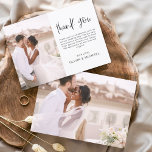 Budget Minimalist Wedding Thank You Photo Flyer<br><div class="desc">Budget Wedding Thank You Cards that have a photo on the front and back. The Thank you cards contain a modern hand lettered cursive script typography that are elegant,  simple and modern to use after you wedding day celebration.</div>