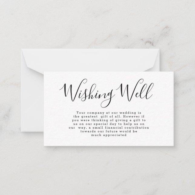 BUDGET Minimalist Wedding Wishing Well Enclosure Card (Front)