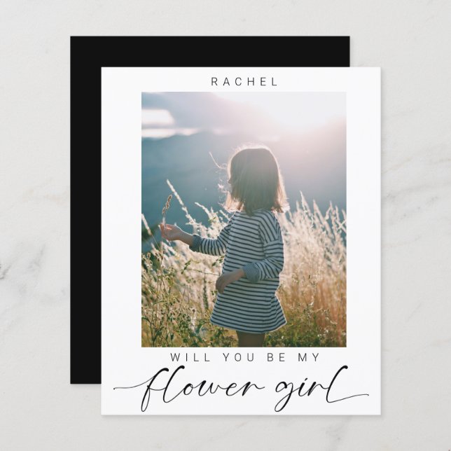 Budget Minimalist Will you be my Flower Girl Photo (Front/Back)