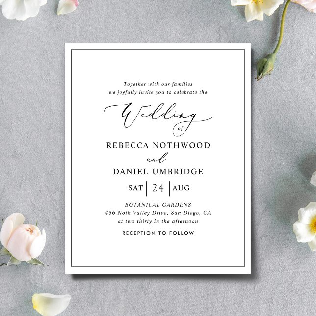 Budget Minimalistic All-in-One Wedding Invitation (Creator Uploaded)