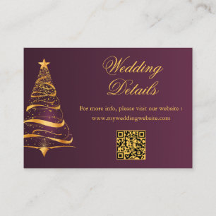 Budget Minimalistic Christmas Tree Wedding Details Enclosure Card
