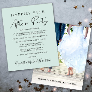 Budget Mint Photo Wedding Reception Invitation