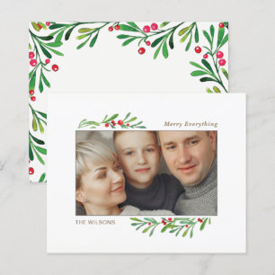 Budget Mistletoe Botanical Photo Holiday Card