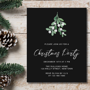 Budget Mistletoe Christmas Party Invitation