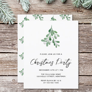 Budget Mistletoe Christmas Party Invitation