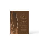 Budget Mocha Gold Agate Brown Wedding Invite