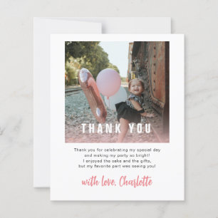 Budget Modern 1st Birthday Kids Party Thank You