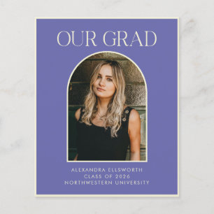 Budget Modern 2 Photo Purple Arch Graduation Card