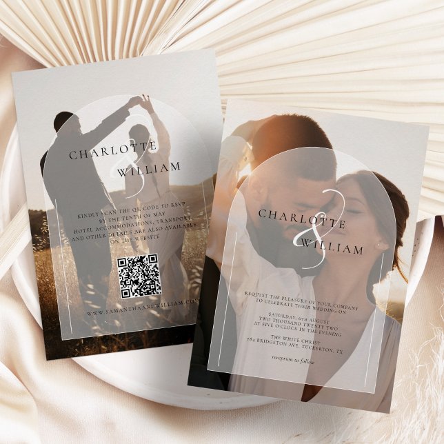 Budget Modern 2 Photo Wedding Invitation (Creator Uploaded)