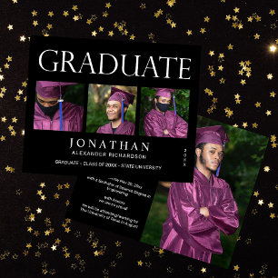 Budget Modern 4 Photo Graduation Announcement - B Flyer