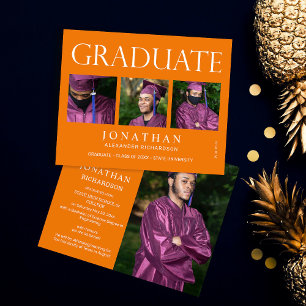 Budget Modern 4 Photo Graduation Announcement - O Flyer