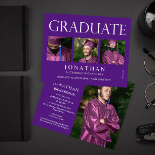 Budget Modern 4 Photo Graduation Announcement - P Flyer