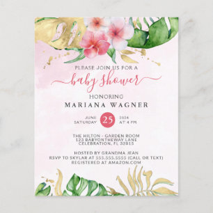 Budget Modern Beach Floral Baby Shower