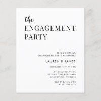 Budget Modern Black & White Engagement Party
