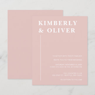 Budget Modern Blush Wedding Invitations