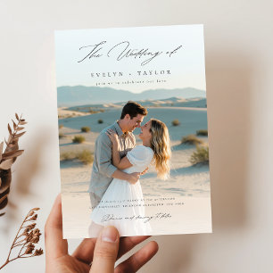 Budget Modern Boho 2 Photo Wedding Invitation