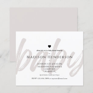 Budget Modern Boho Minimal Baby Shower Invitation