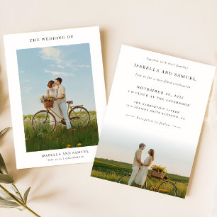 Budget Modern Boho Simple 2 Photo Wedding Invites