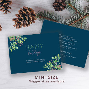 Budget modern business corporate blue holiday card