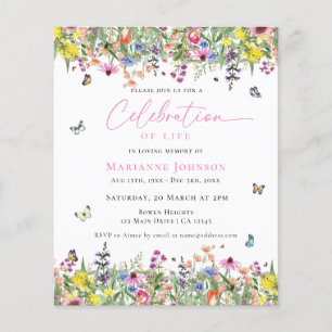 Budget Modern Celebration of life Floral Memorial Flyer