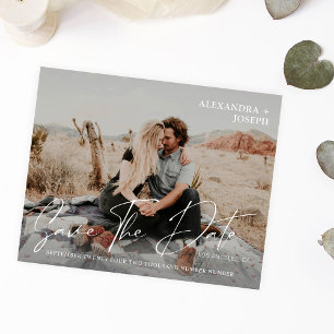 Budget Modern Chic Photo Long Date Save the Date Flyer