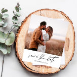 Budget Modern Chic Photo Vertical W Save the Date<br><div class="desc">Simple and Minimalist describe this Budget Chic Photo Save the Date. Your invite will be as unique as your photo. Save money with this budget sheet version. It's great for Spring, Summer Weddings, Beach, Boho Weddings, Fall Weddings, Rustic Weddings, Winter Weddings & More. ** SATIN PAPER IS PAPER THIN. UPGRADE...</div>