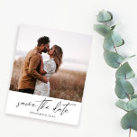 Budget Modern Chic Photo Vertical W Save the Date Flyer<br><div class="desc">Simple and Minimalist describe this Budget Modern, Chic Photo Save the Date. Your invite will be as unique as your photo. Save money with this budget sheet version. It's great for Spring, Summer Weddings, Beach, Boho Weddings, Fall Weddings, Rustic Weddings, Winter Weddings & More. ******* MATTE PAPER IS THIN. UPGRADE...</div>