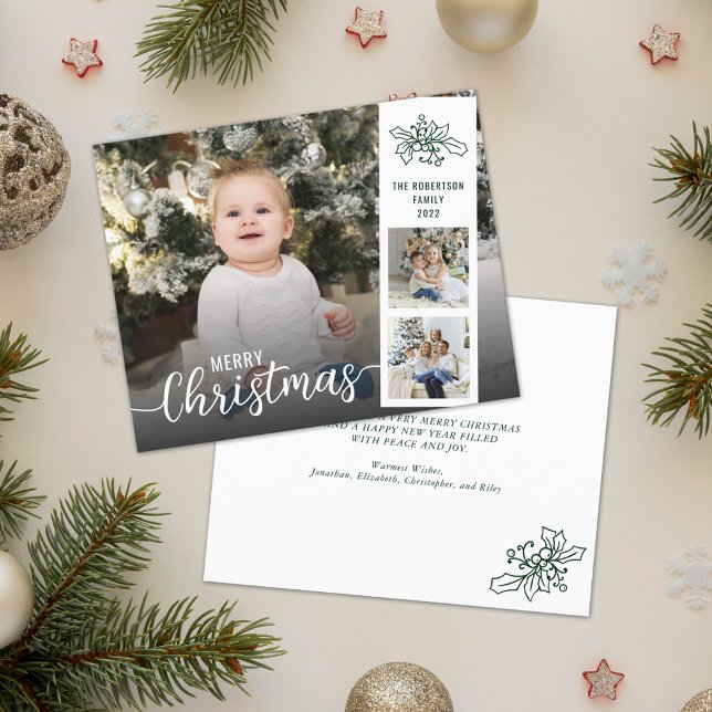 Budget Modern Christmas Photo Collage Holiday Card (Creator Uploaded)