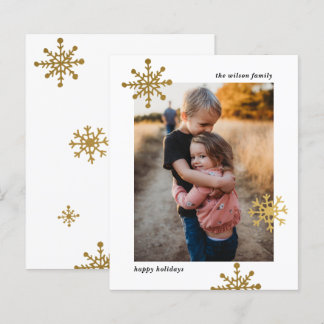 Budget Modern Cute Snowflake Photo Holiday Card