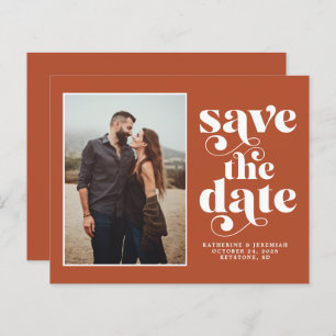 Budget Modern Earth Tones Photo Save the Date