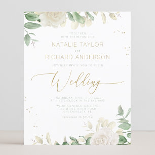 Budget Modern Elegant Greenery Wedding Invitation
