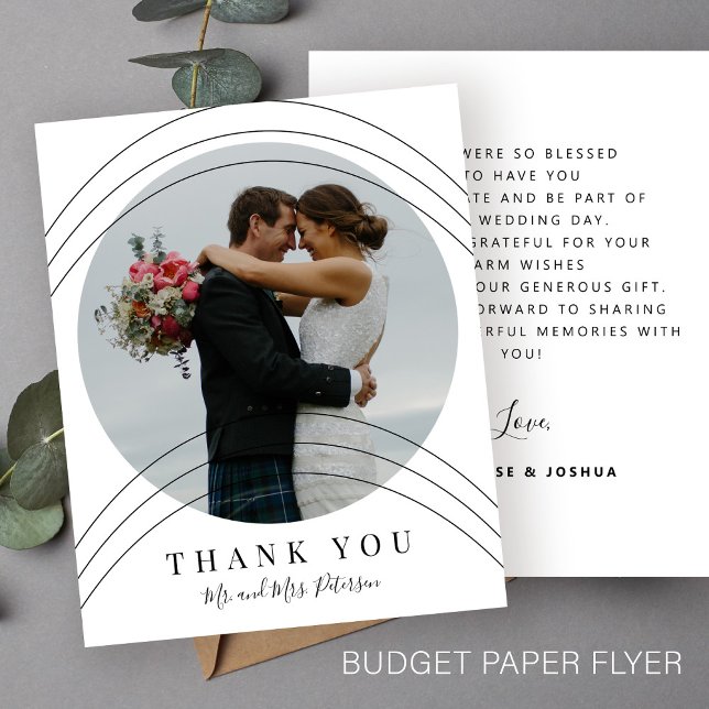 Budget modern elegant photo wedding thank you flyer (Creator Uploaded)