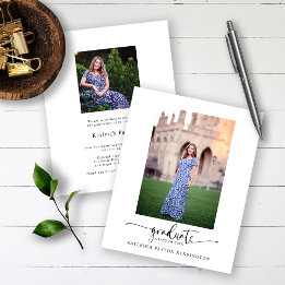 BUDGET Modern Elegant Script Graduation Photo