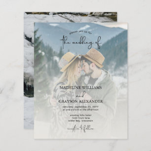 BUDGET Modern Elegant Script Two Photo Wedding 