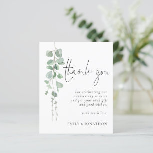 Budget Modern Eucalyptus Anniversary Thank You